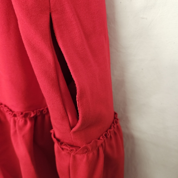 Banana Republic Red Ponte Ruffle Dress, Sz 6 - Picture 6 of 6